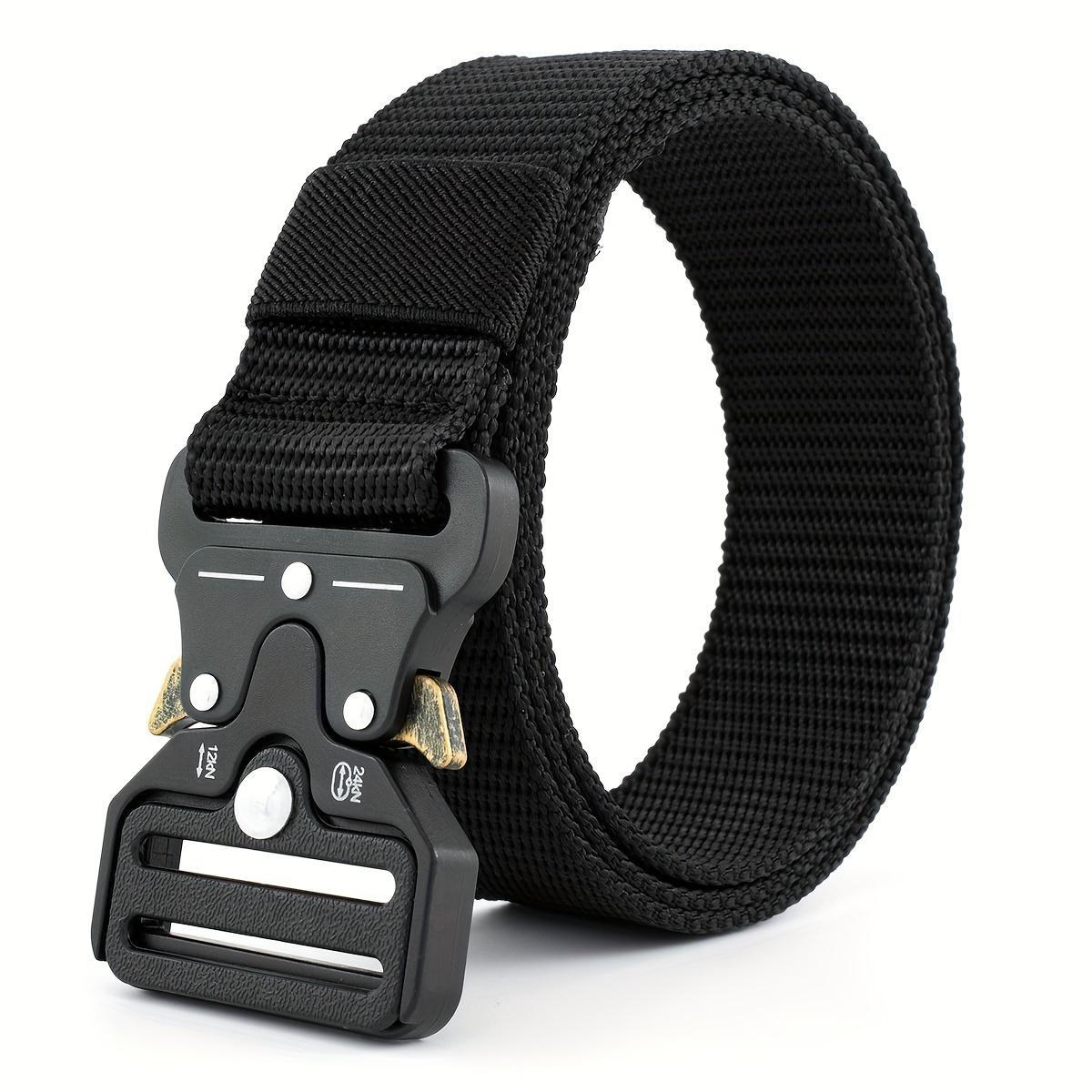 Men'S Accessories Essentials - เข็มขัดไนลอนยุทธวิธีขนาด 120 ซม. พร้อมหัวเข็มขัดโลหะ, อุปกรณ์เสริมสำหรับการฝึกซ้อมของผู้ชาย, เข็มขัดคาดเอวที่ทนทานสำหรับกิจกรรมกลางแจ้ง,