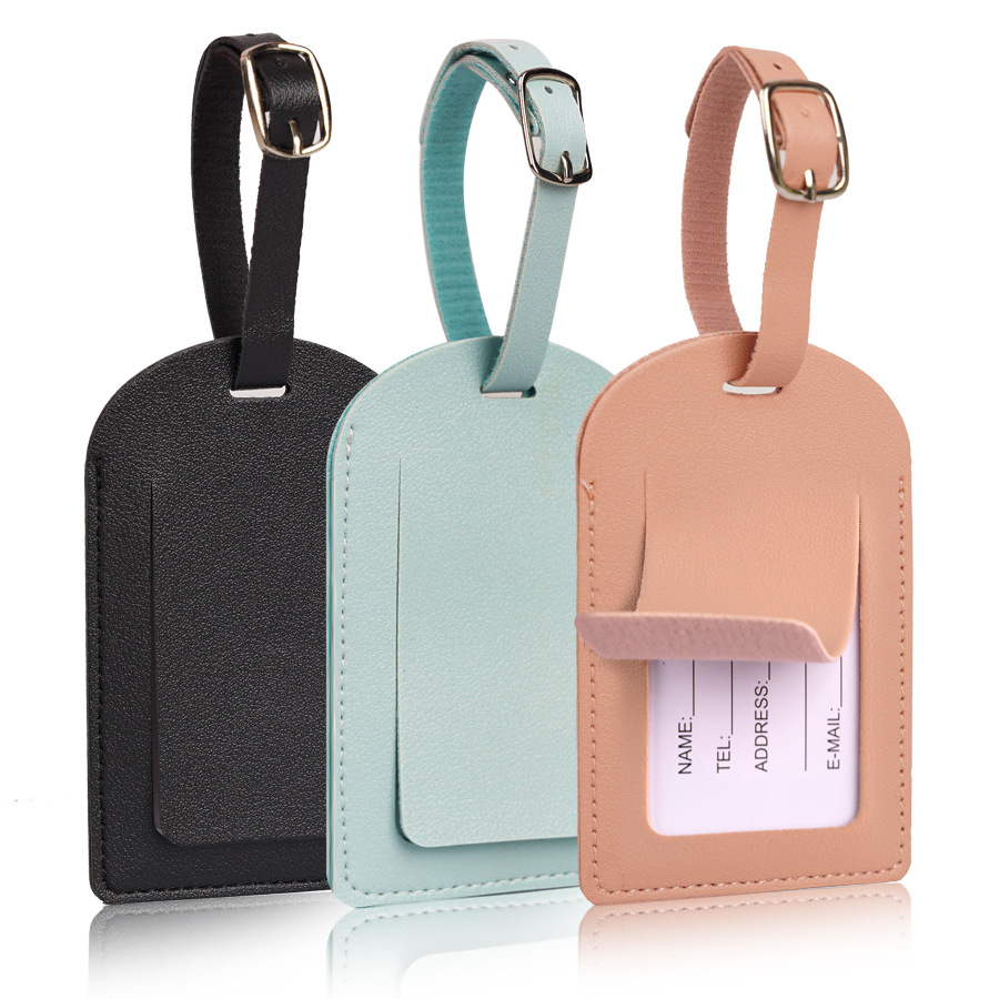 Men'S Accessories Holder - ป้ายติดกระเป๋าเดินทางสำหรับผู้หญิงและผู้ชาย ทำจากหนัง PU อุปกรณ์เสริมสำหรับการเดินทาง ป้ายชื่อ ที่อยู่