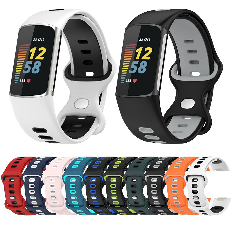 Men'S Accessories Nike - สายรัดสำหรับ Fitbit Charge 6แบนด์สายรัดข้อมือซิลิโคนสำหรับเปลี่ยนสายรัดข้อมือฟิตบิทชาร์จ5อุปกรณ์เสริมผ้าคาด