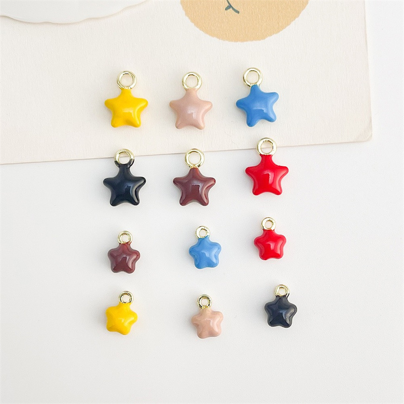 Men Accessories Locket - สินค้ามาใหม่ 50 ชิ้น/ล็อต ลูกปัดโลหะผสมรูปดอกไม้การ์ตูนเคลือบน้ำมันหลากสี สำหรับทำเครื่องประดับ DIY