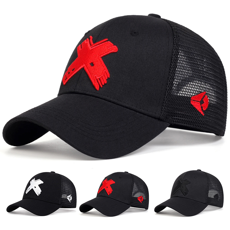X Men Accessories - ฤดูร้อนผู้ชายตาข่ายเบสบอลหมวกกีฬากลางแจ้ง X Letter Snapback หมวกผู้หญิง Unisex