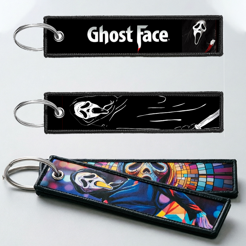 Men'S Accessories Holder - พวงกุญแจ GHOST FACE สำหรับผู้ชายและผู้หญิง ปักลายการ์ตูน ของตกแต่งพวงกุญแจ