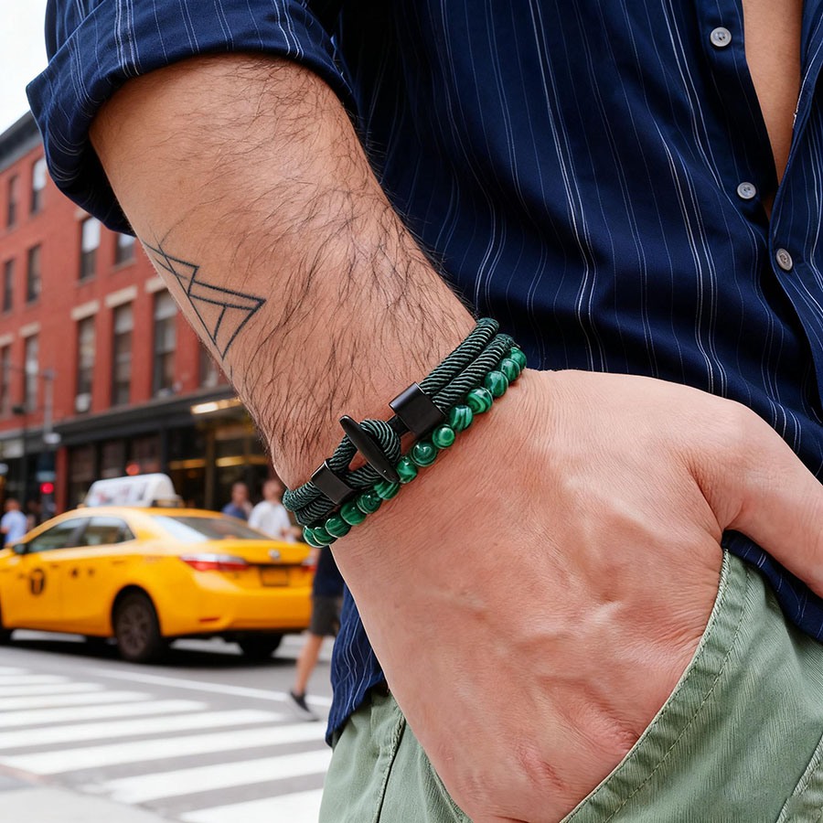 Men'S Vacation Accessories - ชุดกำไลข้อมือผู้ชาย Unique Anchor 2 ชิ้น อุปกรณ์เสริมเครื่องแต่งกาย