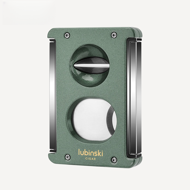 Cigar Cutter Set - Lubinski ที่ตัดซิการ์ V โลหะหรูหราใช้คู่อุปกรณ์เสริมสำหรับสูบบุหรี่ที่วางซิการ์แบบตั้งพร้อมกล่องของขวัญ CT-082
