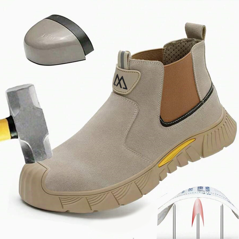 Men Accessories To Wear - รองเท้าทำงานหัวเหล็กทนทานต่อการสึกหรอสำหรับผู้ชายและผู้หญิง หัวเหล็กกันกระแทก น้ำหนักเบา สวมใส่สบาย รองเท้าเซฟตี้สำหรับงานอุตสาหกรรม ใช้ได้ทุกฤดูกาล