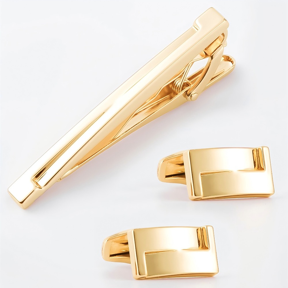 Men'S Accessories Essentials - ชุดกระดุมข้อมือผู้ชายแบบเรียบเงา 1 คู่ อุปกรณ์เสริมที่จำเป็นสำหรับเสื้อเชิ้ตทางการ ยกระดับสไตล์ของคุณได้ทันที