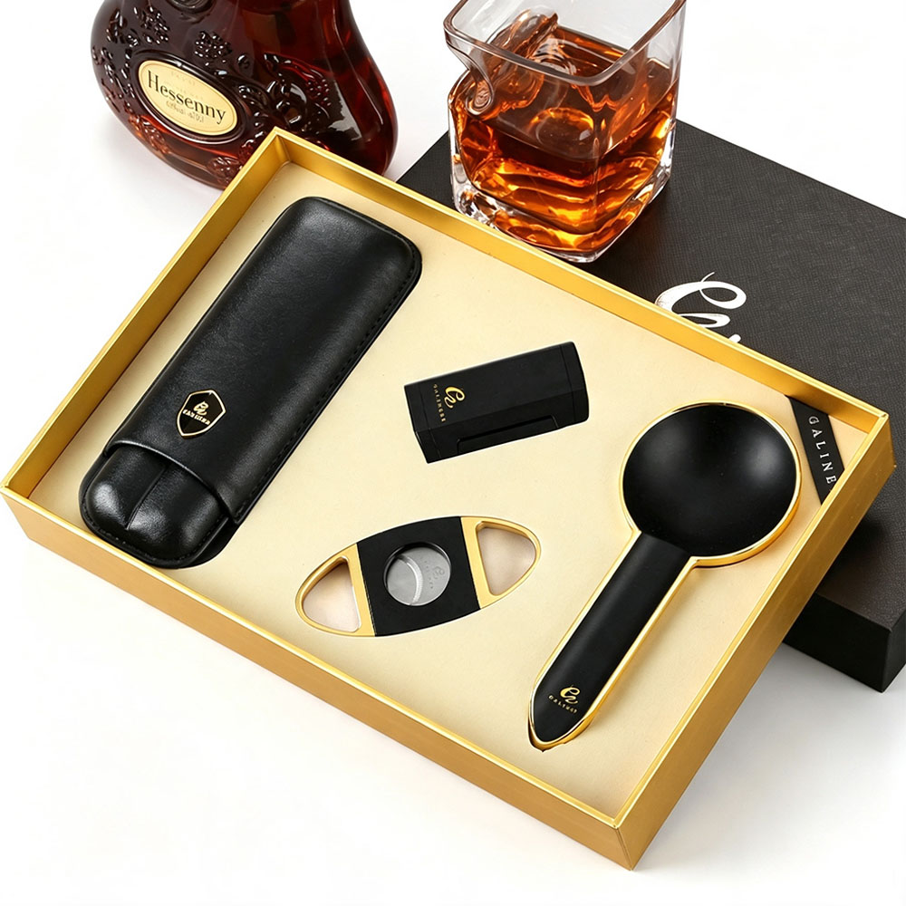 Cigar Cutter Set - GALINER โลหะซิการ์สูบบุหรี่ชุดบิวเทนแก๊สไฟแช็กซิการ์ Guillotine เครื่องตัดแบบพกพากลางแจ้ง 1 สล็อต