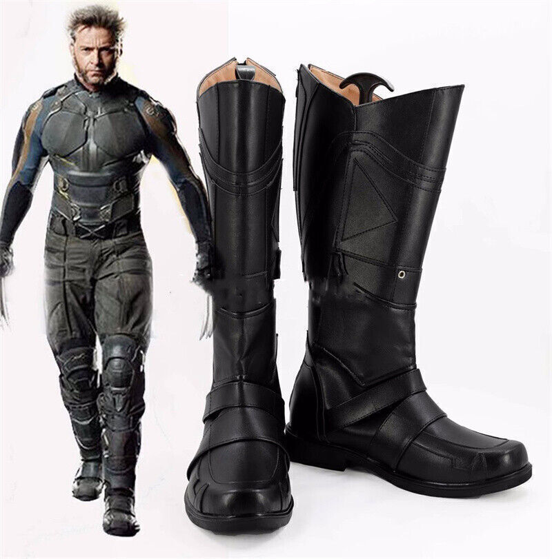 X Men Accessories - อะนิเมะเอ็กซ์-เม็น วูล์ฟเวอรีนคอสเพลย์รองเท้าสีดำรองเท้ายาวปาร์ตี้ฮาโลวีนเครื่องแต่งกายอุปกรณ์เสริมทำเอง