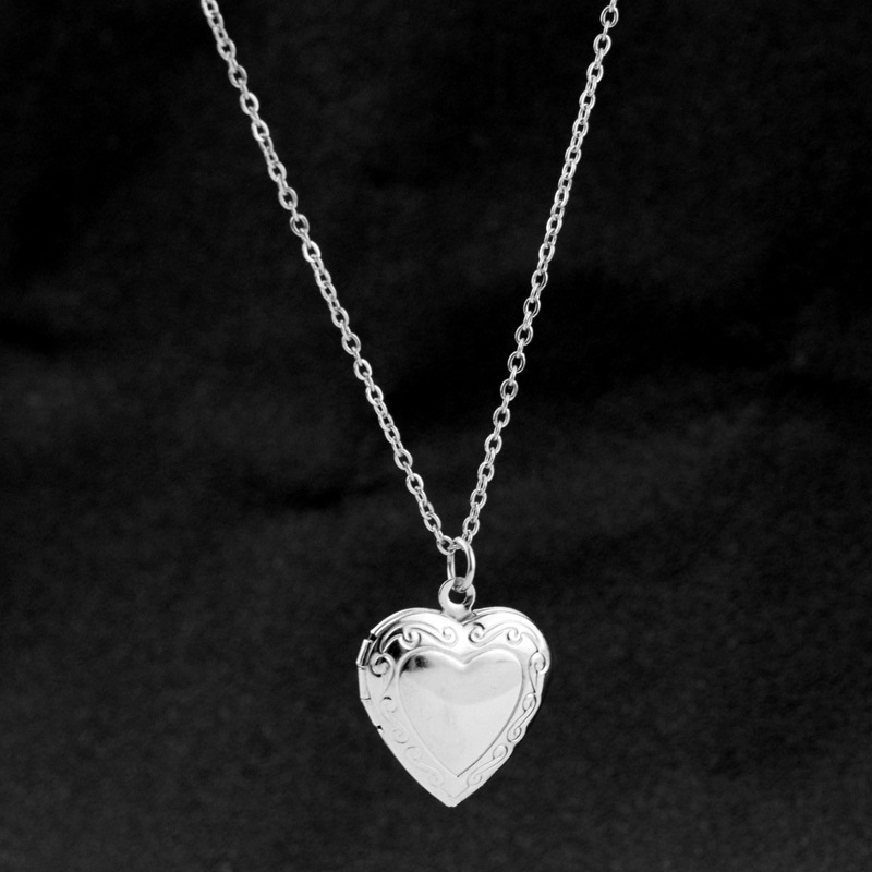 Men Accessories Locket - Love Heart Locket จี้สร้อยคอสําหรับหญิงชายอุปกรณ์เสริมสร้อยคอสแตนเลส Link Chain