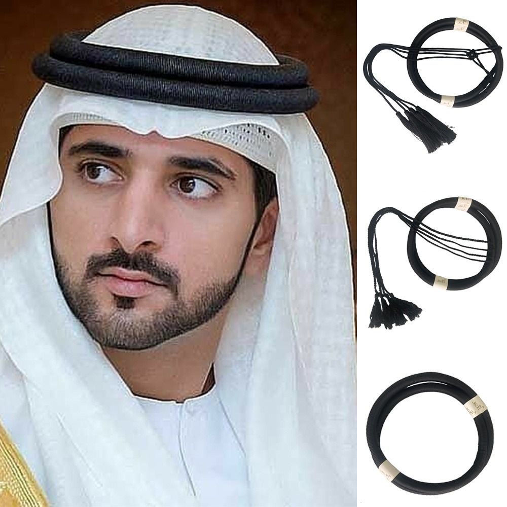 Men Accessories In Dubai - ผ้าคลุมศีรษะอิสลาม 1 ชิ้น สำหรับผู้ชาย แบบเชือก สไตล์ซาอุดีอาระเบีย