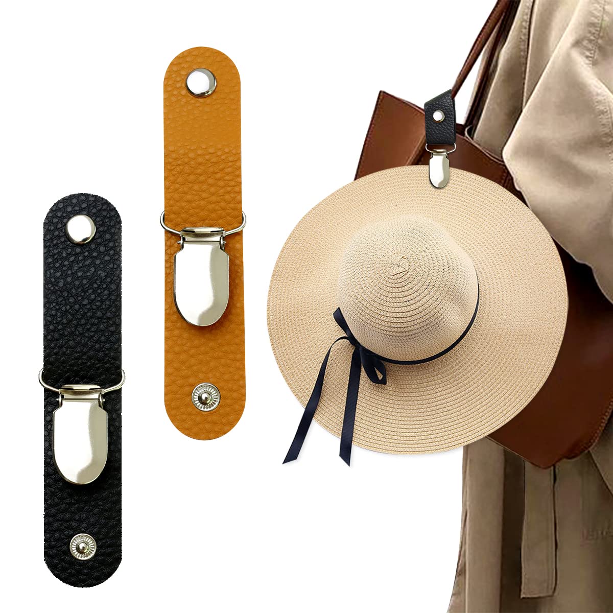 Men'S Accessories Holder - คลิปหนีบหมวกหนัง PU สำหรับเดินทาง แขวนบนกระเป๋าถือ กระเป๋าเป้สะพายหลัง ที่ยึดหมวกสำหรับผู้หญิง