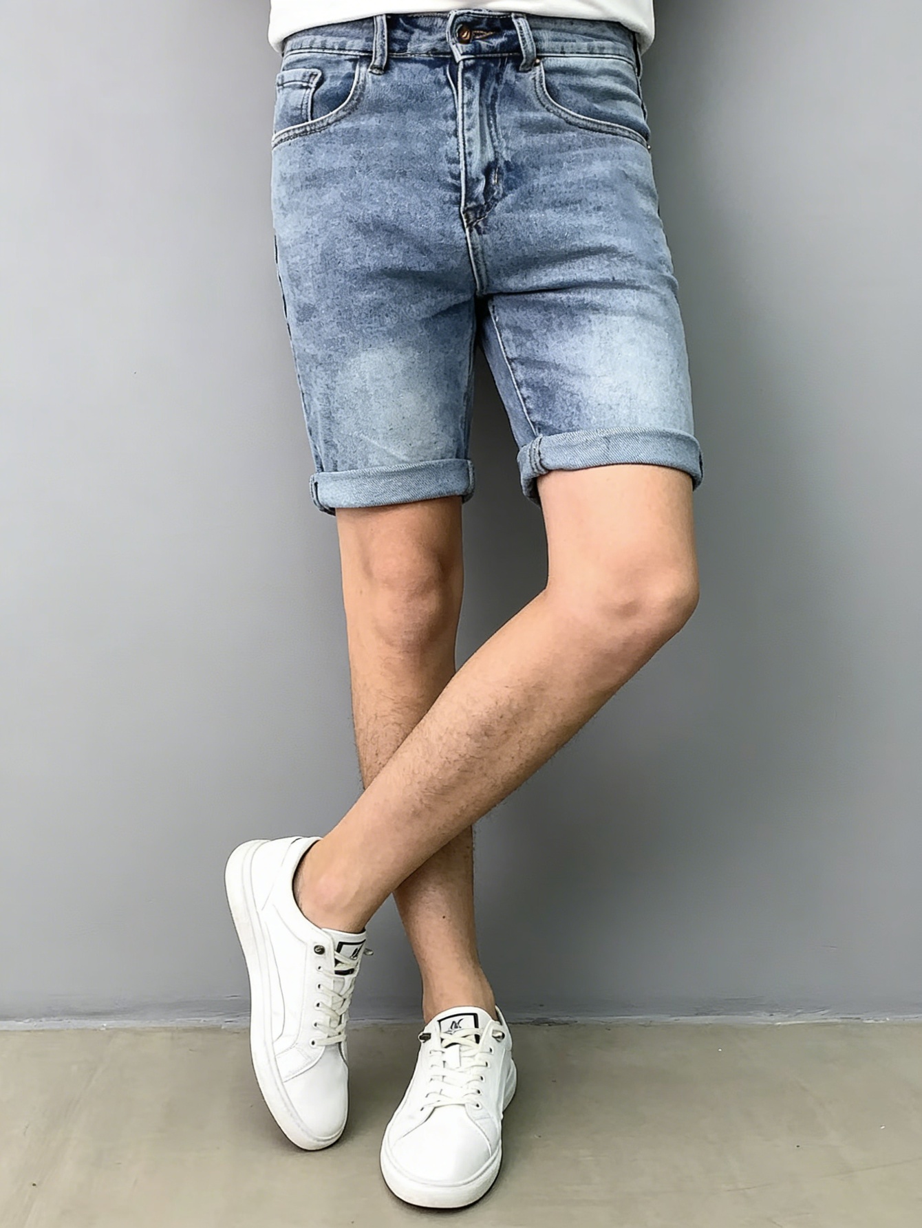 กางเกงยีนส์ขาสั้นผู้ชายทรงสลิม - Men Accessories To Wear บทวิจารณ์และราคา