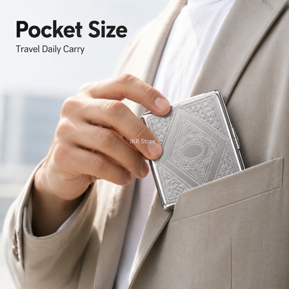 กล่องใส่บุหรี่สแตนเลสแบบพกพา ล - Men'S Accessories Holder บทวิจารณ์และราคา