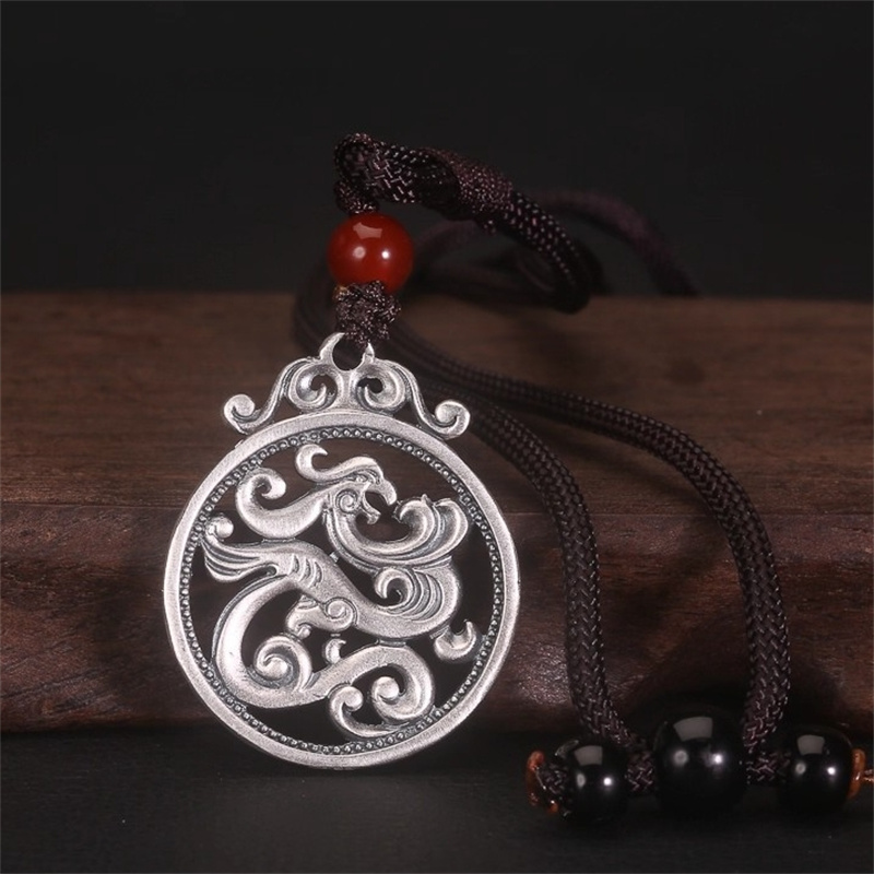 จี้รูปนกฟีนิกซ์สไตล์ชาติพันธุ์ - Men Accessories Ethnic บทวิจารณ์และราคา