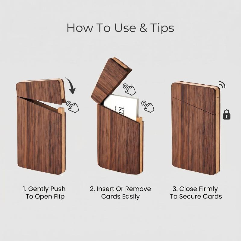 ที่ใส่นามบัตรไม้แบบพกพา กล่องใ - Men'S Accessories Holder บทวิจารณ์และราคา